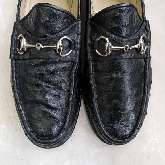 Gucci Horsebit Loafers Black Ostrich Men 8.5 Leather - news  display picture 1